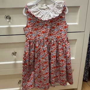 Charming Floral Kids Dress with Ruffled Collar